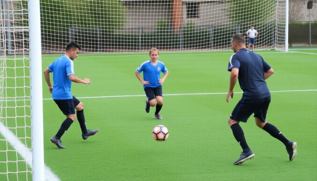 Тренировка финтов на ворота: упражнения для быстрого старта - иллюстрация