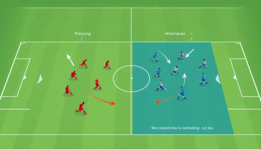 Стратегия прессинга и контр-атак под элегантность - иллюстрация